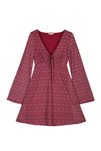 Short dress with bell sleeves
