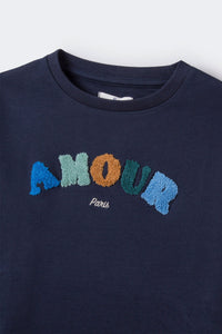 Girls' 'Amour' two-material sweatshirt