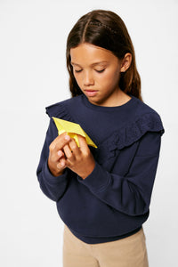 Girls' essential ruffle sweatshirt