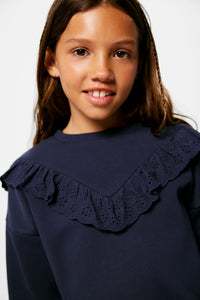 Girls' essential ruffle sweatshirt